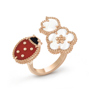 LUCKY 3 MOTIF ROSE GOLD RING