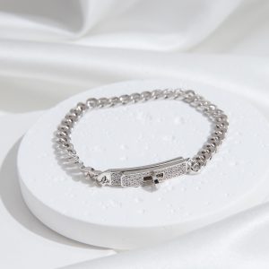 KELLY CHAIN SILVER DIAMOND BRACELET