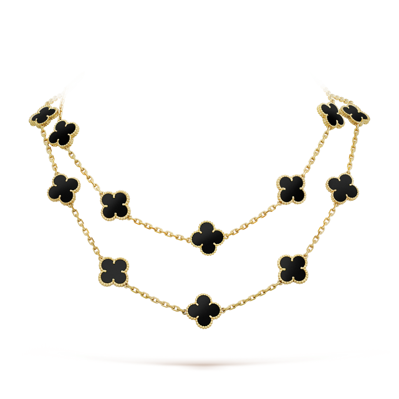 CLOVER 20 MOTIFS ONYX NECKLACE