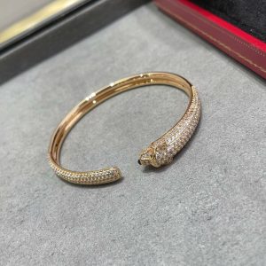PANTHERE FULL DIAMOND OPEN BRACELET